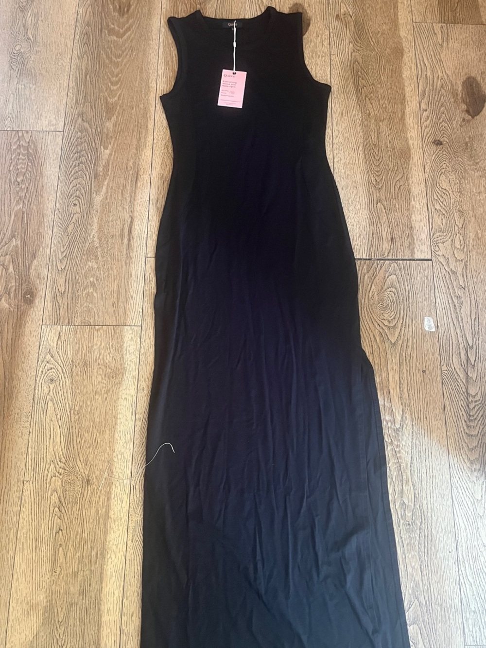 Quince Black Sleeveless Maxi Sheath Dress
